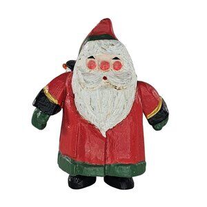 Vintage House Of Hatten 1993 Santa Figurine With Snowman Toy Sack *FLAW*